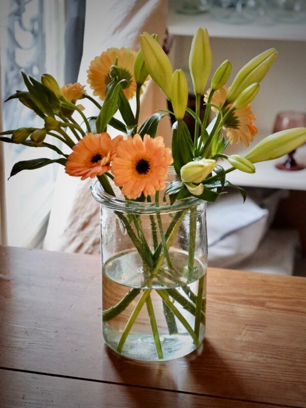 Handmade vase recycled glass