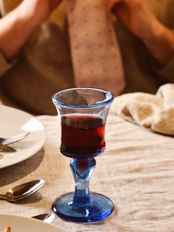 Handmade stemmed glass recycled glass