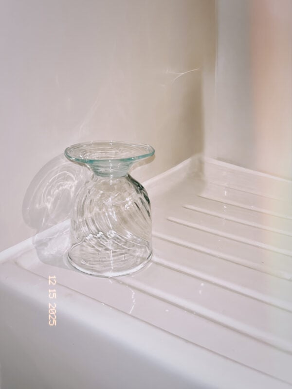 Handmade stemmed glass recycled glass