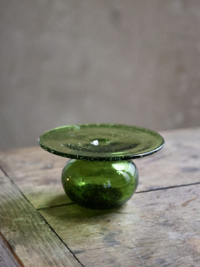 Handmade bud vase using recycled glass
