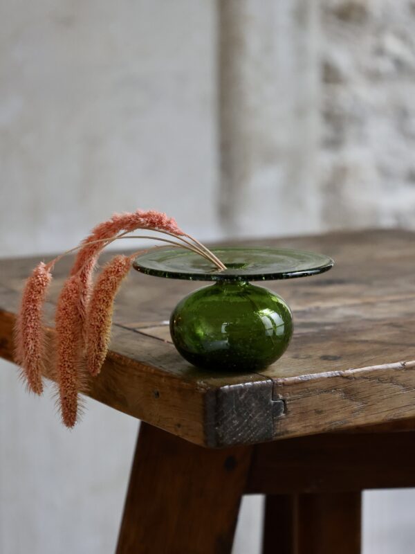 Handmade bud vase using recycled glass