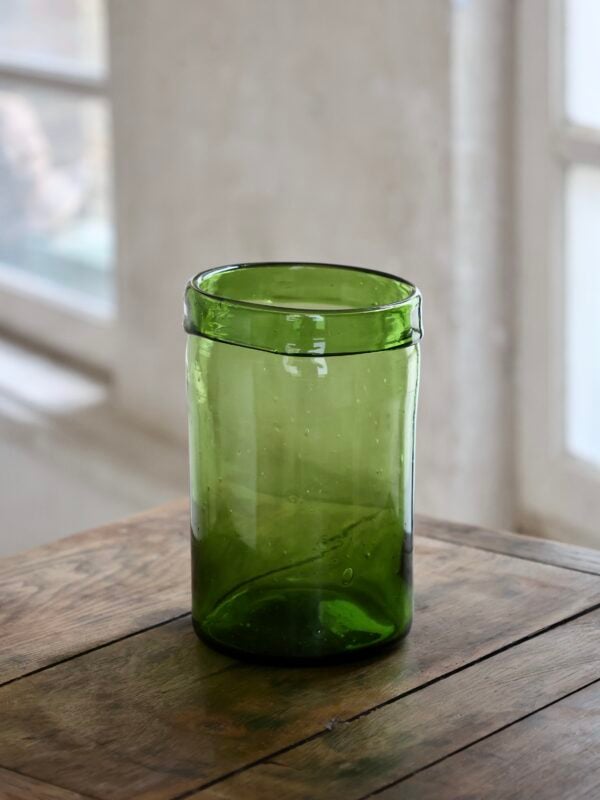pot-a-cornichon-medium-olive-container-mouth-blown-recycled-glass