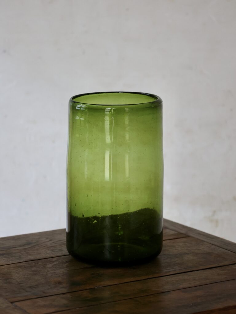 vase-droit-olive-hurricane-vase-mouth-blown-recycled-glass