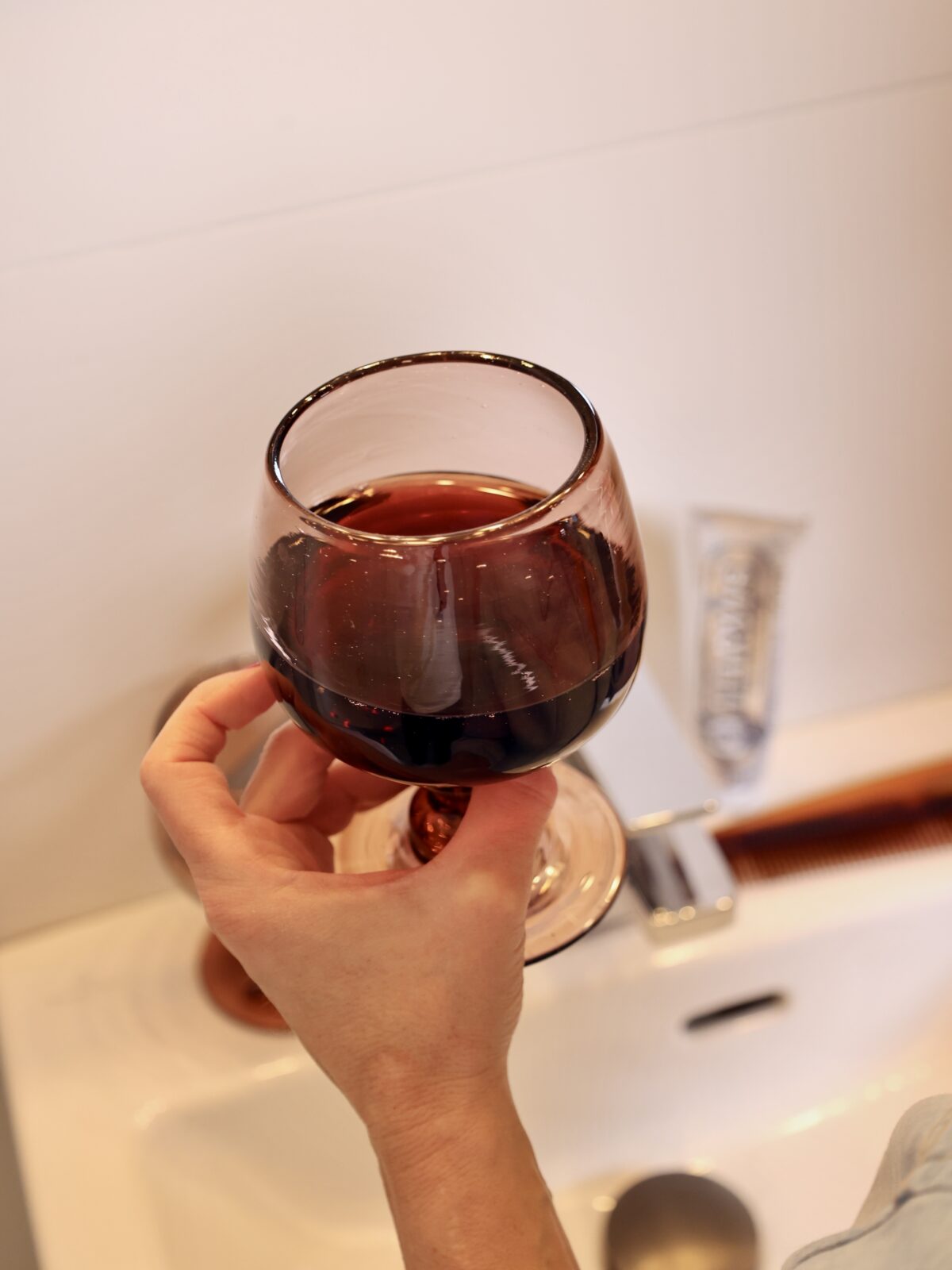 Handmade stemmed glass recycled glass