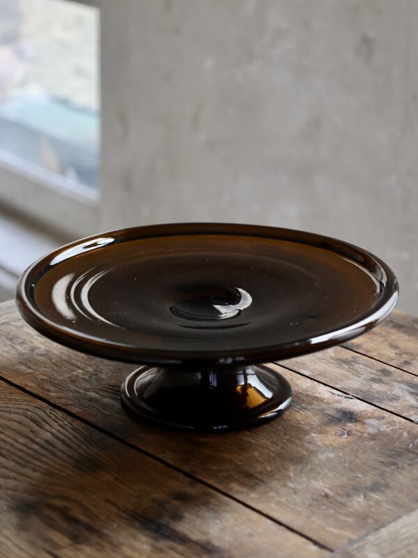 Handmade cake stand using recycled glass