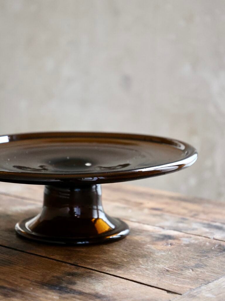 Handmade cake stand using recycled glass