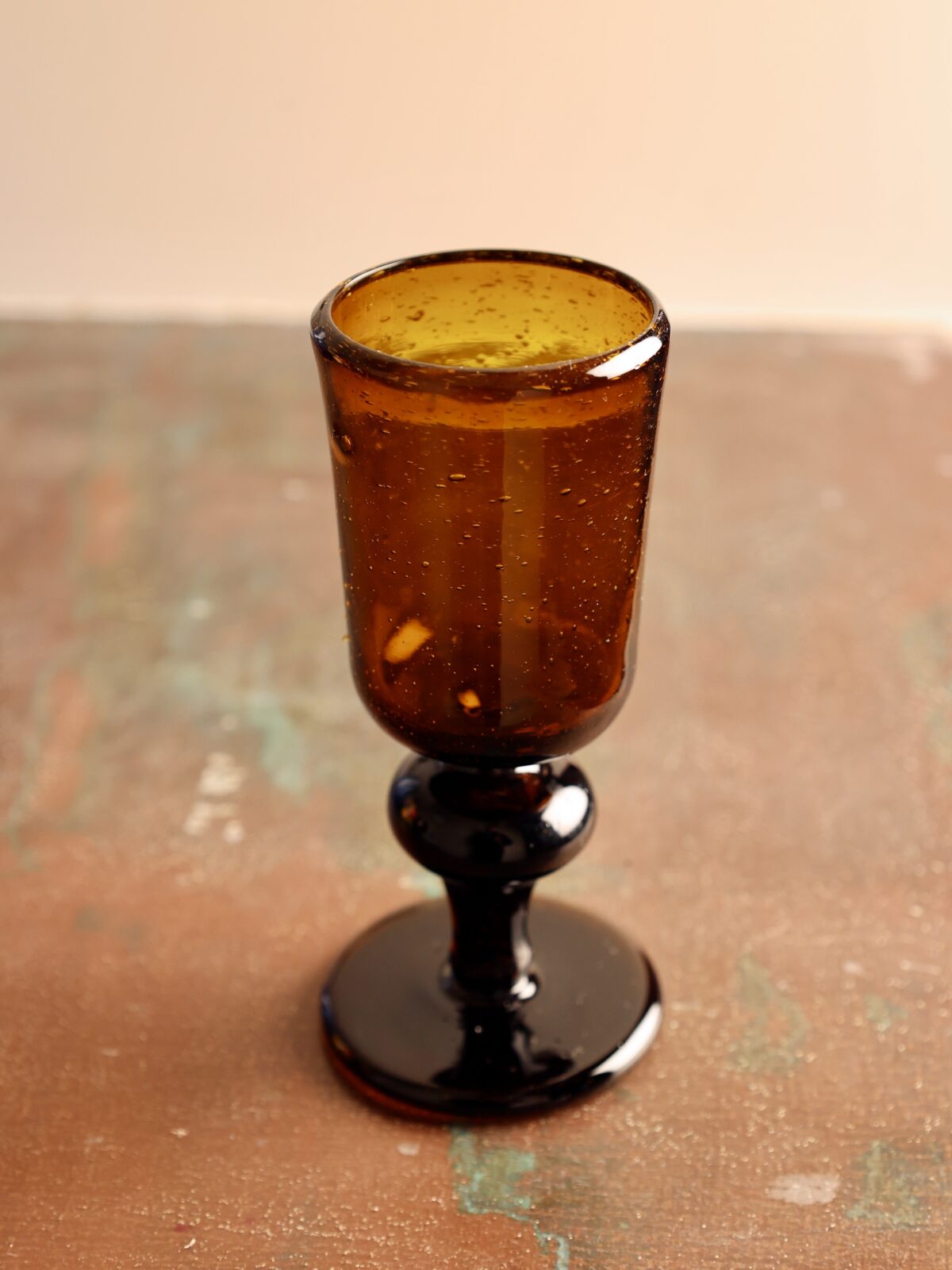 Handmade stemmed glass recycled glass