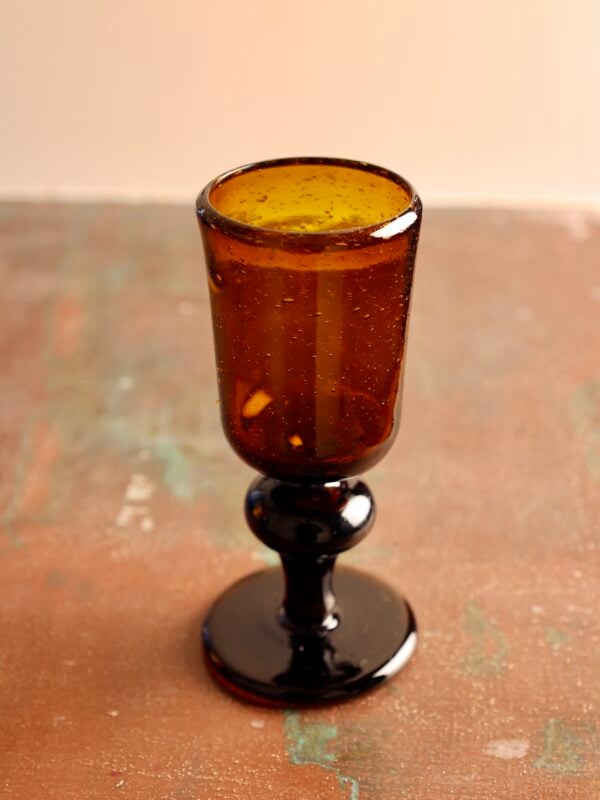 Handmade stemmed glass recycled glass