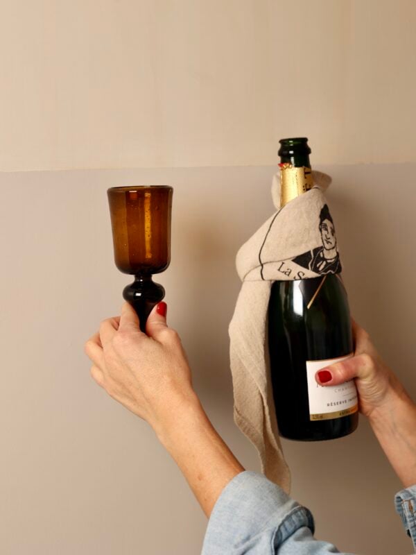 Handmade stemmed glass recycled glass