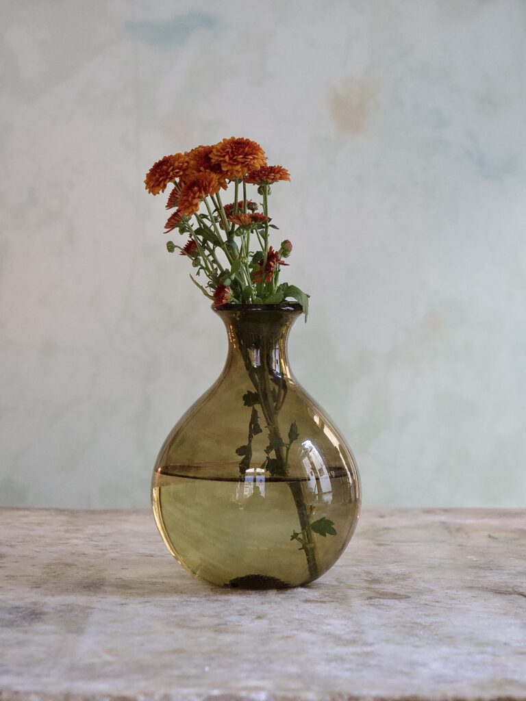Handmade drinking carafe recycled glass