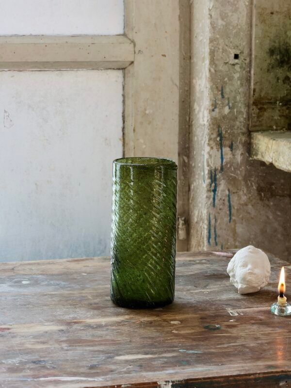 la-soufflerie-ice-tea-venezia-vert-fumé-drinkware-tumblers-water-glasses-mouth-blown-recycled-glass