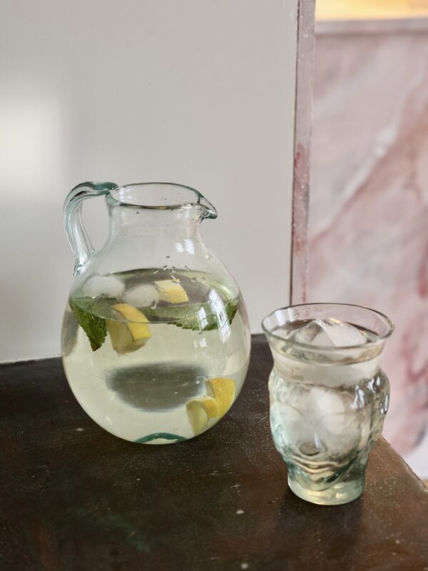 flagon-transparent-carafe-vase-mouth-blown-recycled-glass