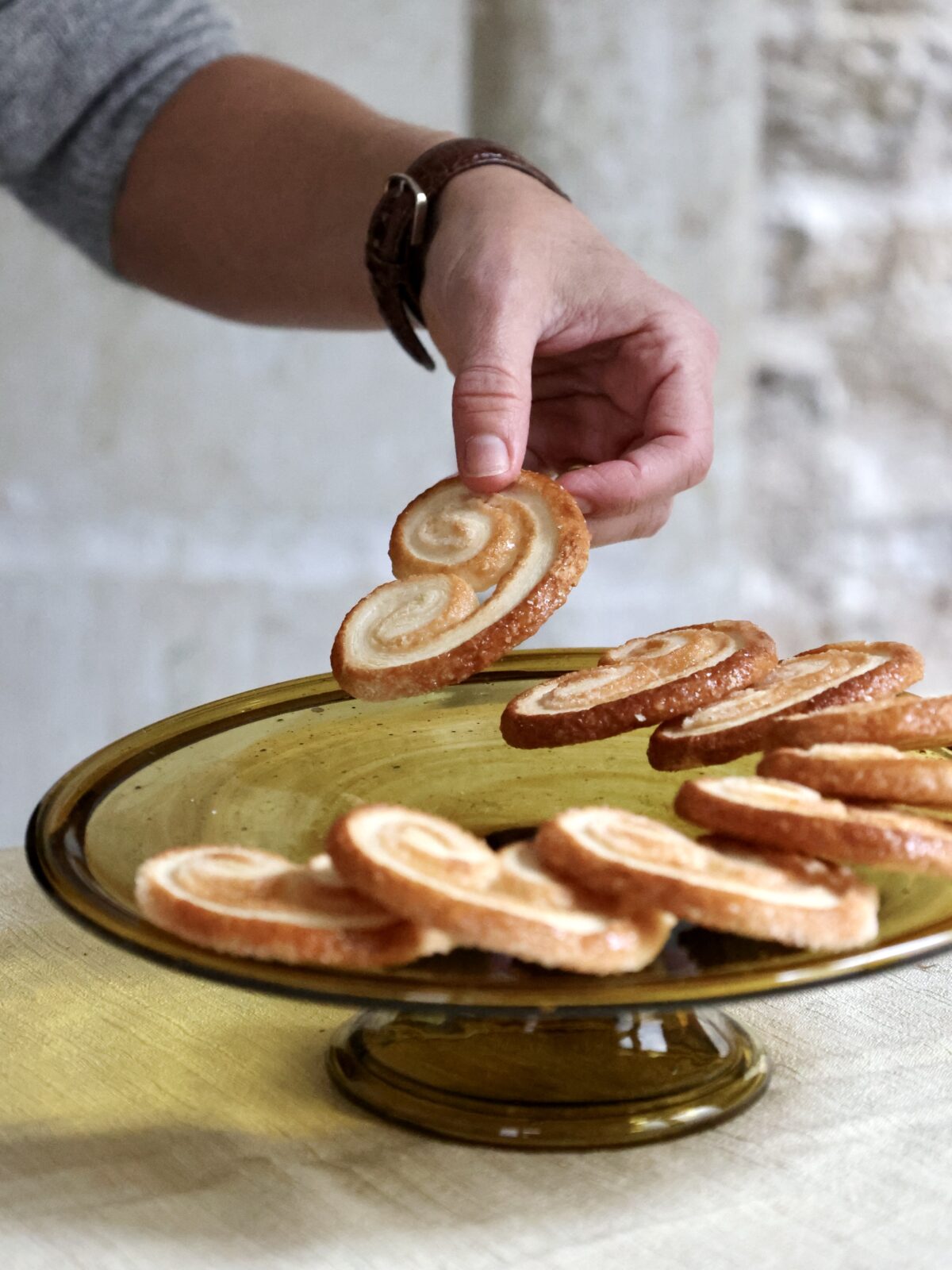 Handmade cake stand using recycled glass