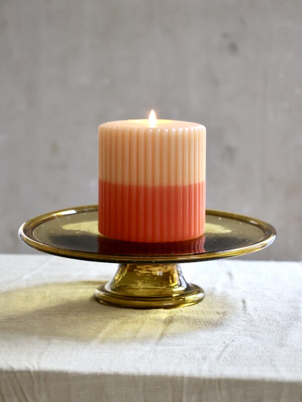 Handmade cake stand using recycled glass