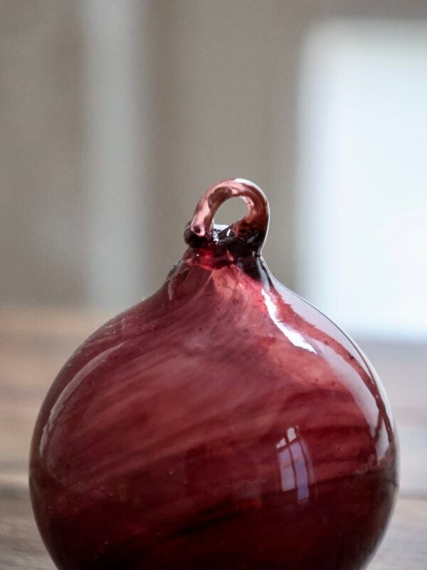 Hand-blown christmas ball using recycled glass
