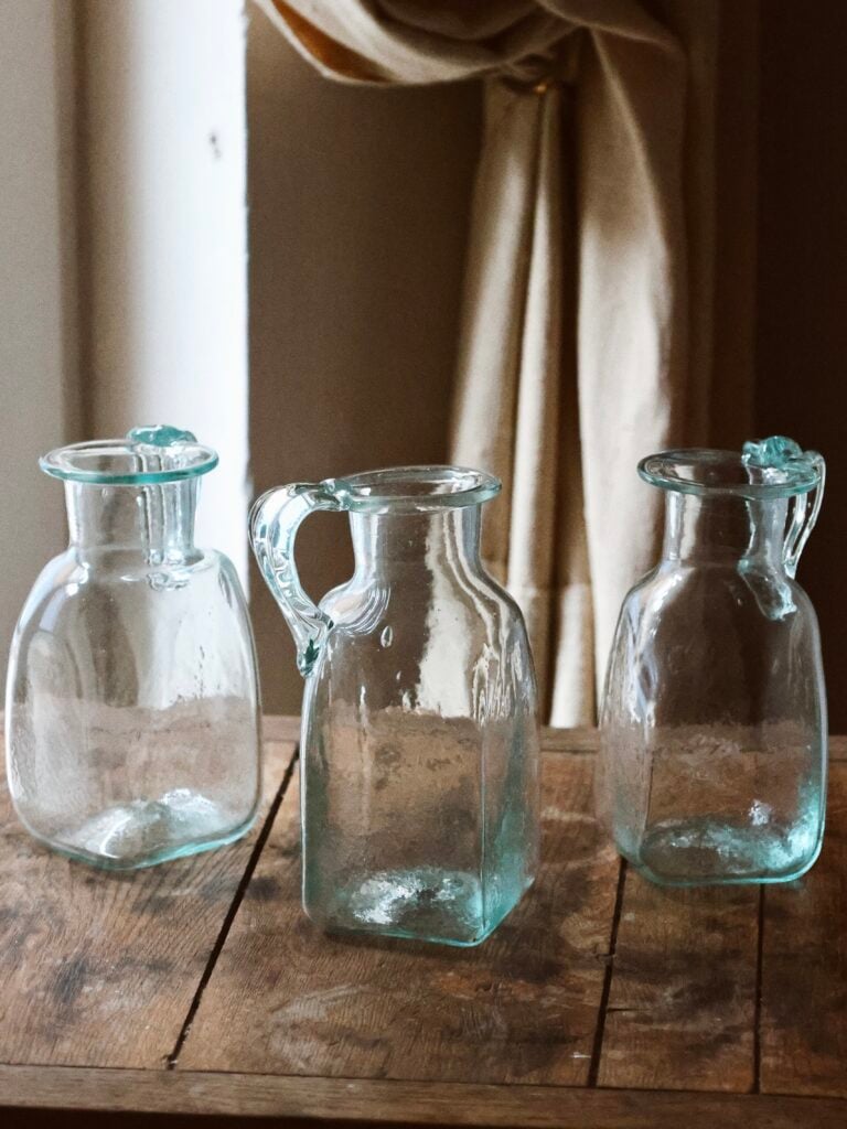 Handmade small carafe with handle
